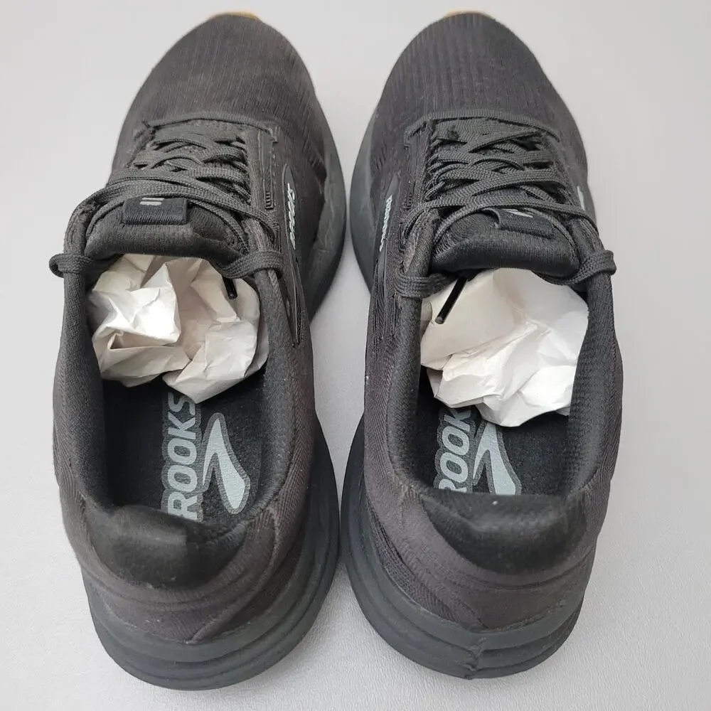 Brooks Womens Revel 8 Running Sneaker Shoes Triple Black Rubber Gum Bottom 8.5
